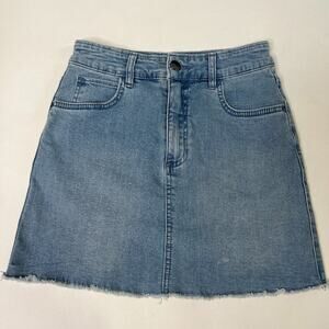 Billabong Jean Skirt  Medium Rinse Denim Mini Sz 8